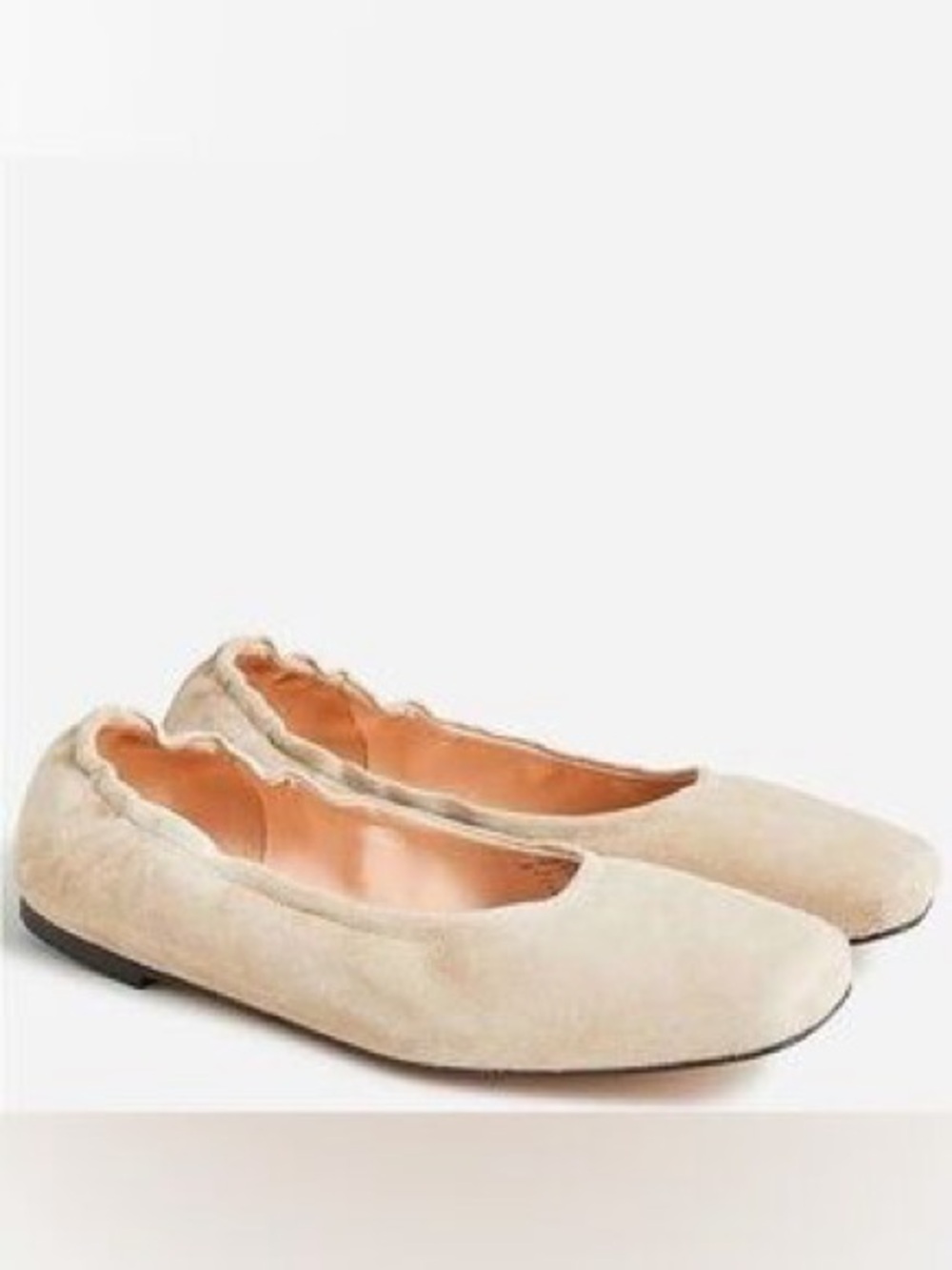 ✨J.CREW✨ Anya Scrunchie Ballet Flats in a tan/beige suede
